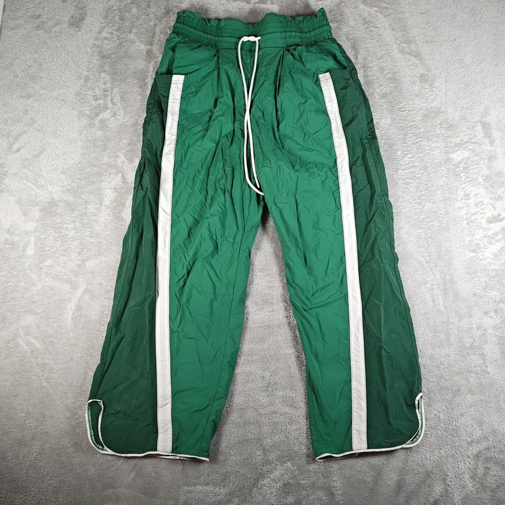 Free People Champ Is Here Pants Womens Large Green FP Movement Baggy High Rise